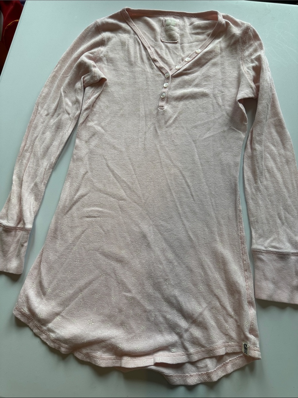 Roots Pale Pink Long Sleeve Henley Tunic